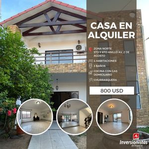 Hermosa Y Amplia Casa En Alquiler