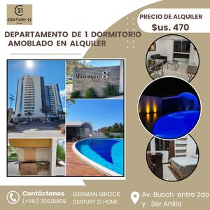 $us. 470, Dpto Amob. De 1 Dormitorio  Av Busch