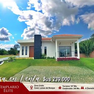 Casa En Alquiler O Venta En Urubó - A Estrenar De 1 Planta Y 4 Dormitorios