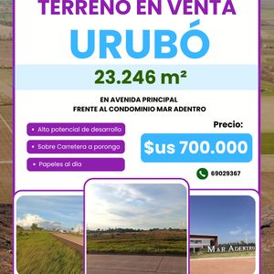 Terreno En Venta Sobre Av. Principal Zona Urubo 