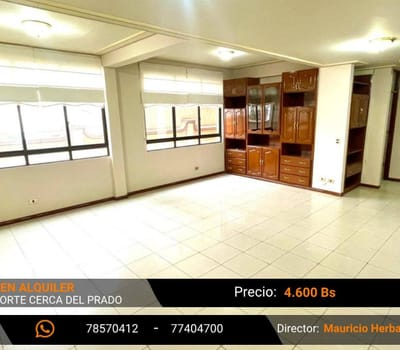 Amplio Depto En Alquiler Planta Baja Con Patio Zona El Prado Cbba