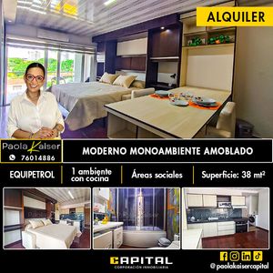 Monoambiente Amoblado En Alquiler En Equipetrol