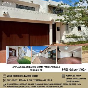 En Barrio Equipetrol/sirari Amplia Casa Para Empresas En Alquiler