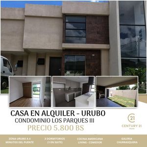 A Estrenar,moderna Casa En Alquiler En Urubo