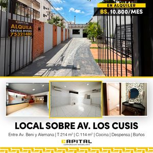 Local En Alquiler Sobre Av. Los Cusis, Zona Norte