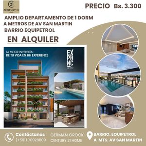 En Equipetrol,dpto En Alquiler A Solo Bs 3.300