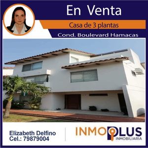 Casa De 3 Plantas En Venta Cond. Cerrado "boulevard Hamacas"