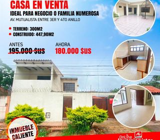 Casa Amplia En Venta De 11 Dormitorios Av Mutualista