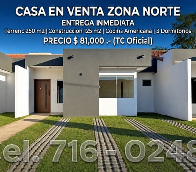 Casa En Venta A Estrenar - Zona Norte
