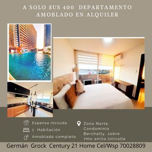 A Solo $us 420, Dpto 1 Dorm Amoblado En Alquiler