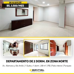 Departamento De 2 Dormitorios En Alquiler PróX. Av. Alemana Y 5to Anillo