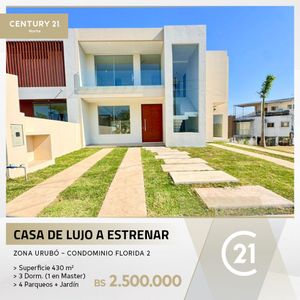 Casa De Lujo A Estrenar En Venta Urubo Florida 2