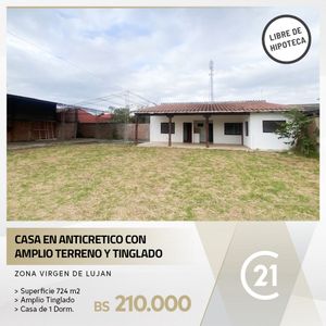 Terreno Con Casa Y Tinglado En Anticretico