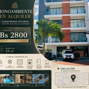 Monoambiente Semiamoblado En Alquiler