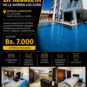 Departamento Amoblado En Alquiler Cond La Recoleta