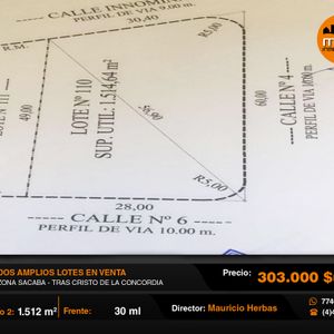 2 Lotes Amplios En Venta Zona Km2 Av. Villazon Tras Cristo Concordia