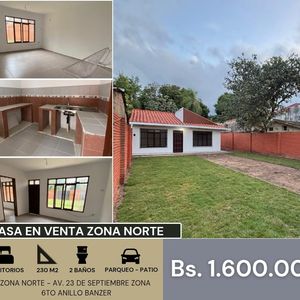 Casa En Venta – Av. 23 De Septiembre, Calle 1, 6to Anillo, Zona Norte Banzer