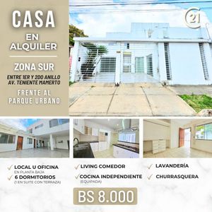 Casa En Alquiler – Frente Al Parque Urbano | Para Empresa O Vivienda