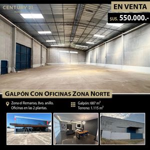 Amplio Galpon 1115m2 Zona Norte 