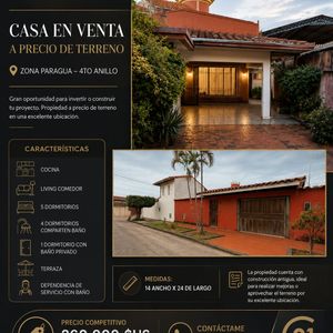 Casa En Venta A Precio De Terreno - Av Paragua