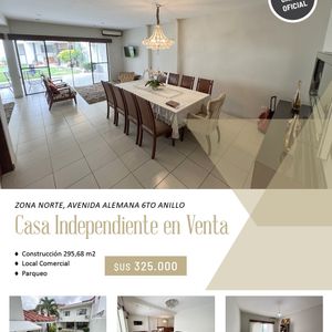 Casa Independiente En Zona Norte, Avenida Alemana 6to Anillo