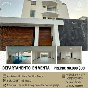 Moderno Y Amplio Depaertamento En Venta, Av 2do Anillo 