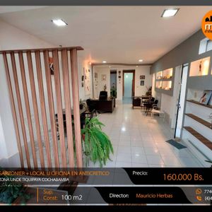 Garzonier + Local U Oficina En Anticretico Cerca Av. Ecologica Cbba