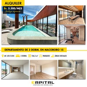 Departamento De 3 Dormitorios En Alquiler En Macororo 15 