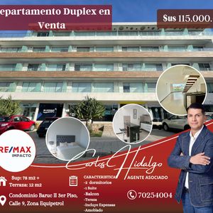 Lujoso Departamento Duplex En Condominio Baruc II - Equipetrol