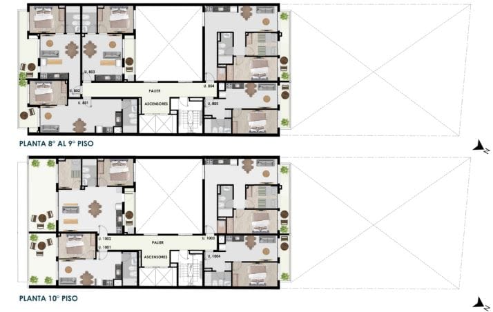 Plano Piso 8 al 10 — Altos de Cordón