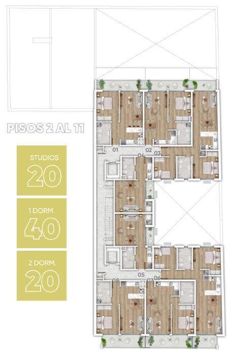 Plano Piso 2 al 11 — Met Tech