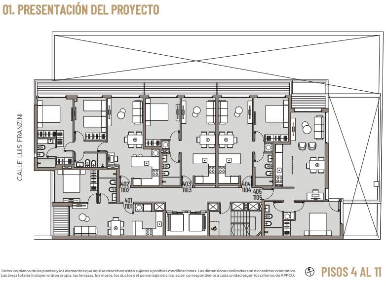 Plano Piso 4 al 11 — Park Square Franzini