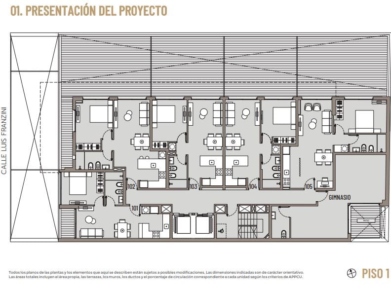 Plano Piso 1 — Park Square Franzini