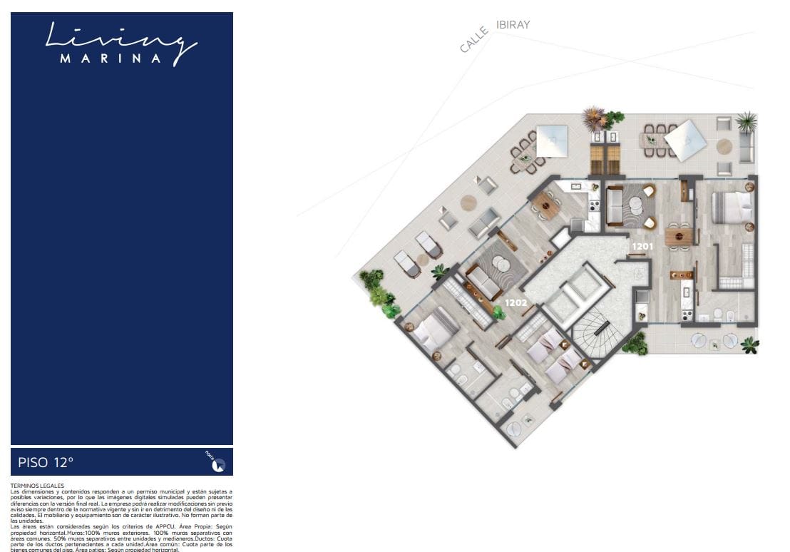 Plano Piso 12 — Living Marina