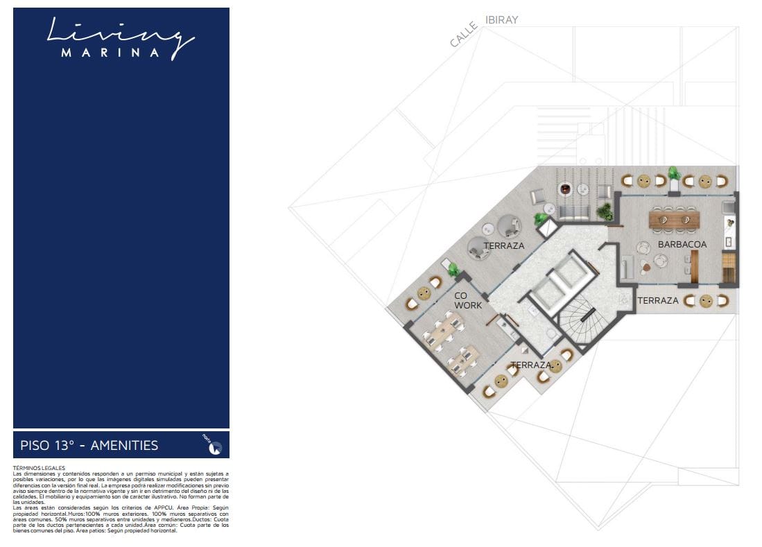 Plano Piso 13 — Living Marina