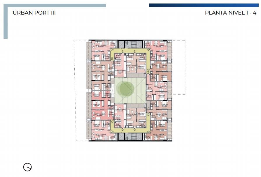 Plano Nivel 1 al 4 — Urban Port III