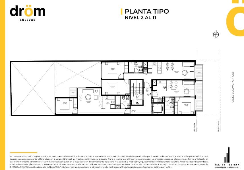 Plano Nivel 2 al 11 — Drom Bulevar