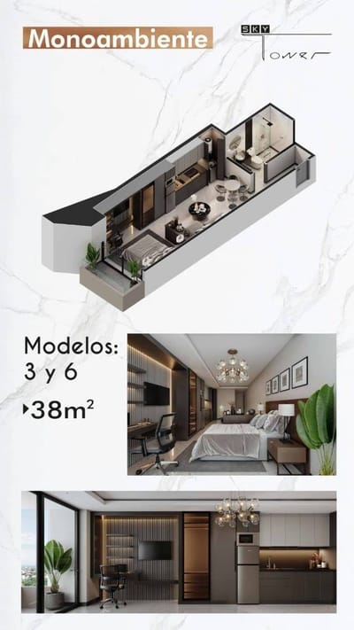 MONOAMBIENTE EN PRE VENTA SKY TOWER