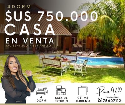 CASA EN VENTA DE 4 DORMITORIOS EN ZONA NORTE