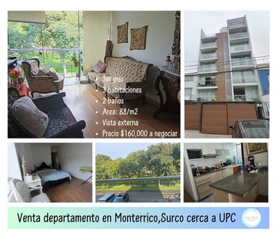 Venta MiniDpto en Monterrico, Surco (Pte Primavera,Av Encalada,UPC)