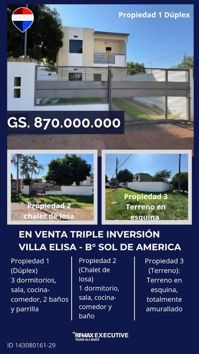 EN VENA TRIPLE INVERSIÓN - VILLA ELISA 