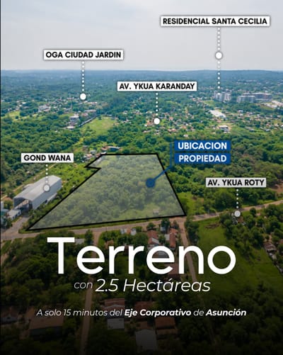 Venta de terreno en Ykua Roty Luque 