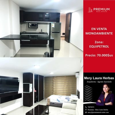 MONOAMBIENTE EN VENTA AMOBLADO ZONA EQUIPETROL
