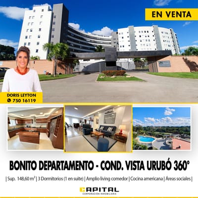 AMPLIO DEPARTAMENTO EN VENTA EN URUBO
