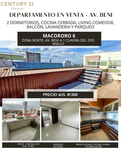 Departamento de 2 Dormitorios en Venta