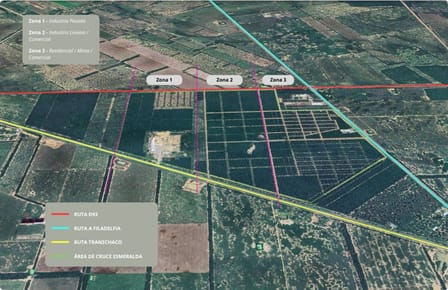 Terreno comercial de 1.1 hectáreas en Cruce Esmeralda Filadelfia chaco Paraguayo
