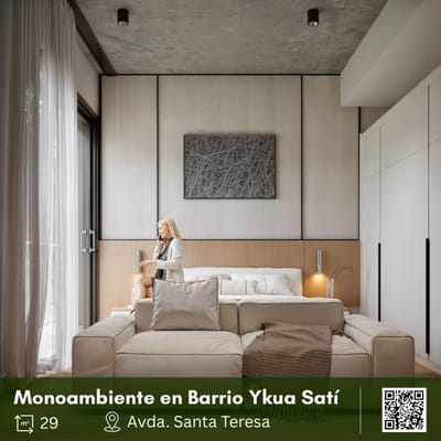 Vendo Mono Ambiente a pocos minutos del Paseo la Galería, y el eje Corporativo de Asunción | Urban Santa Teresa | A Entregarse  a finales del 2026