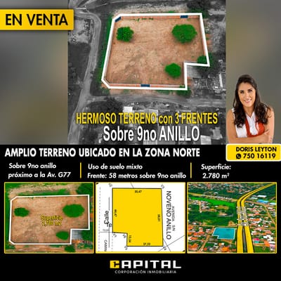 Terreno en venta sobre 9no anillo casi G77