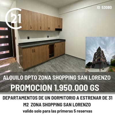 ALQUILO DPTO DE UN DORMITORIO ZONA RUTA 2 SAN LORENZO