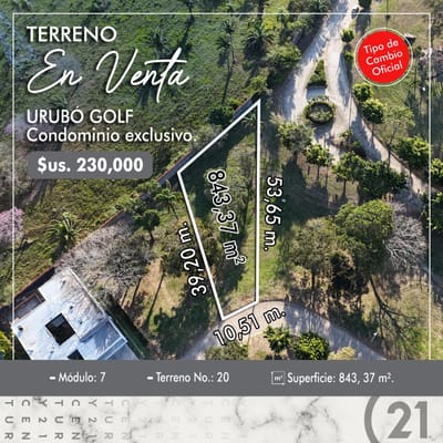 TERRENO EN VENTA URUBÓ GOLF